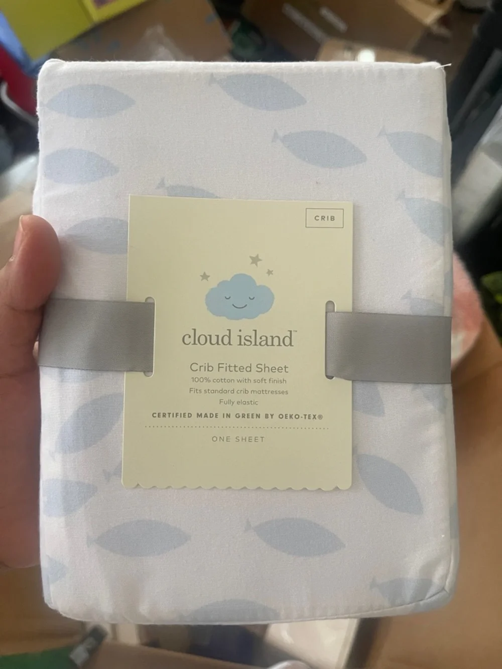cloud island White Crib Sheet